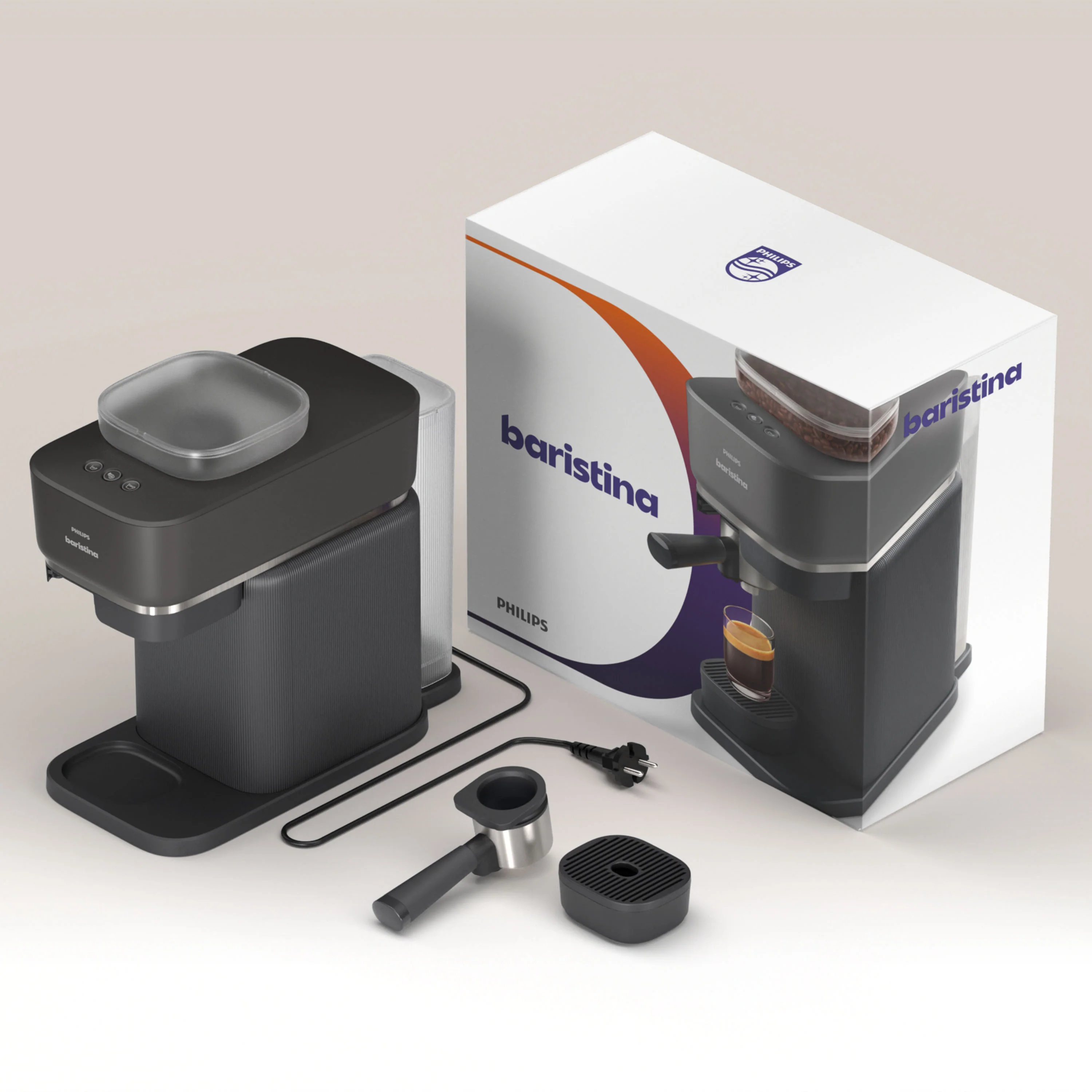 Philips Baristina Espresso machine grey black - Image 4